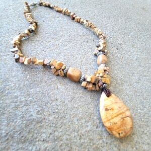 Jasper Necklace Semi Precious Well Being Stones 16"